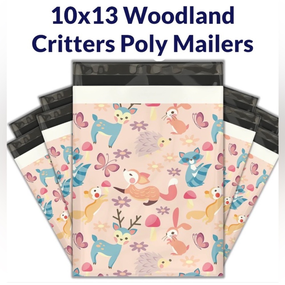 Woodland Critters Poly Mailers 10x13 Pack of 25 - Picture 3 of 7
